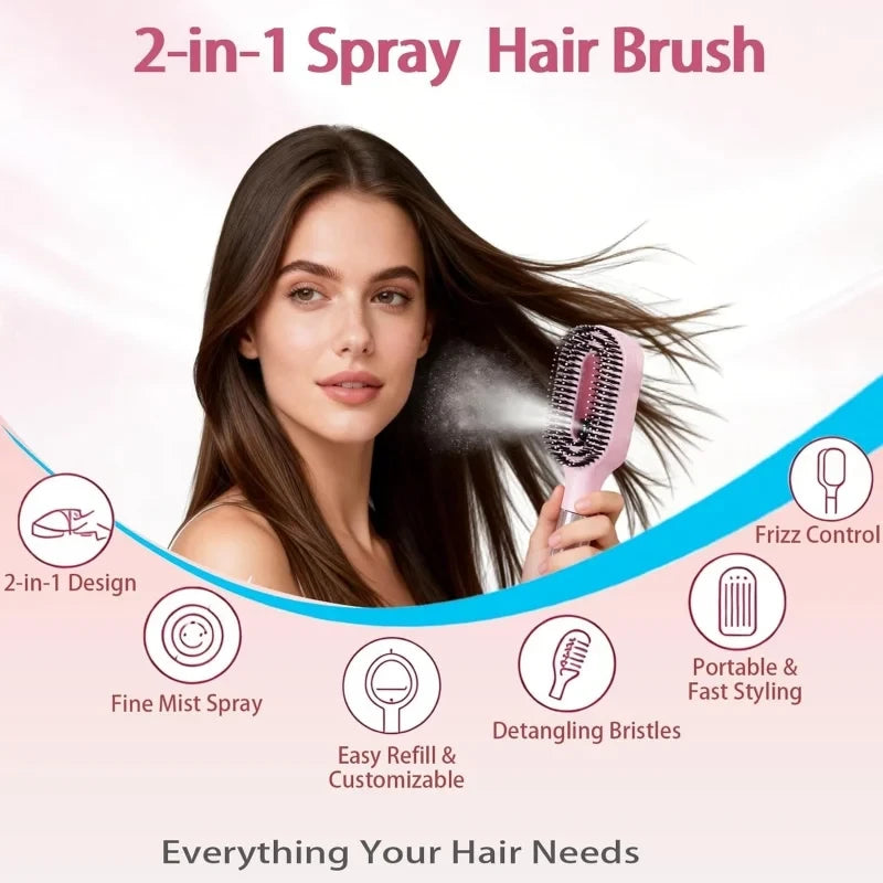 MistBrush™ 2-in-1 Detangling Spray Brush
